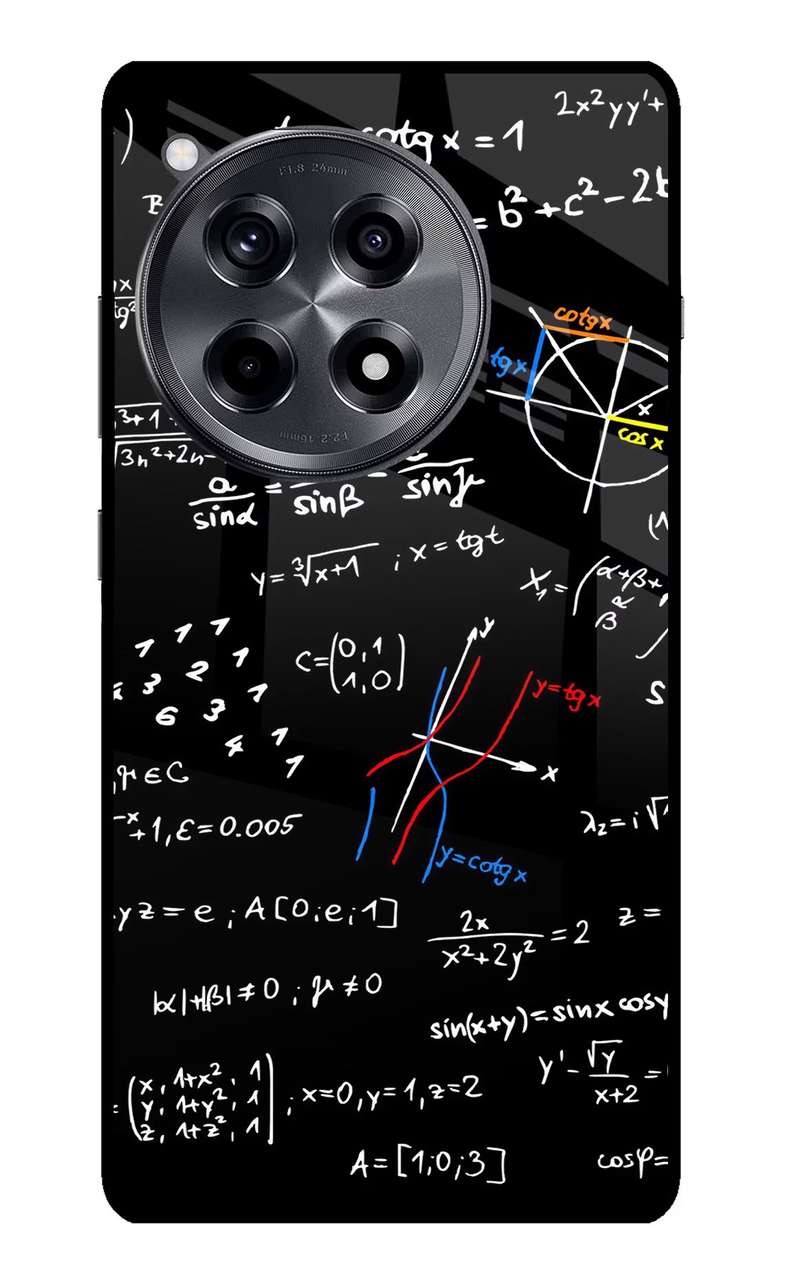Mathematics Formula OnePlus 12R Glass Case Back Cover by Casekaro