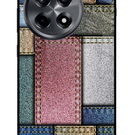 Multicolor Jeans OnePlus 12R Glass Case Back Cover by Casekaro