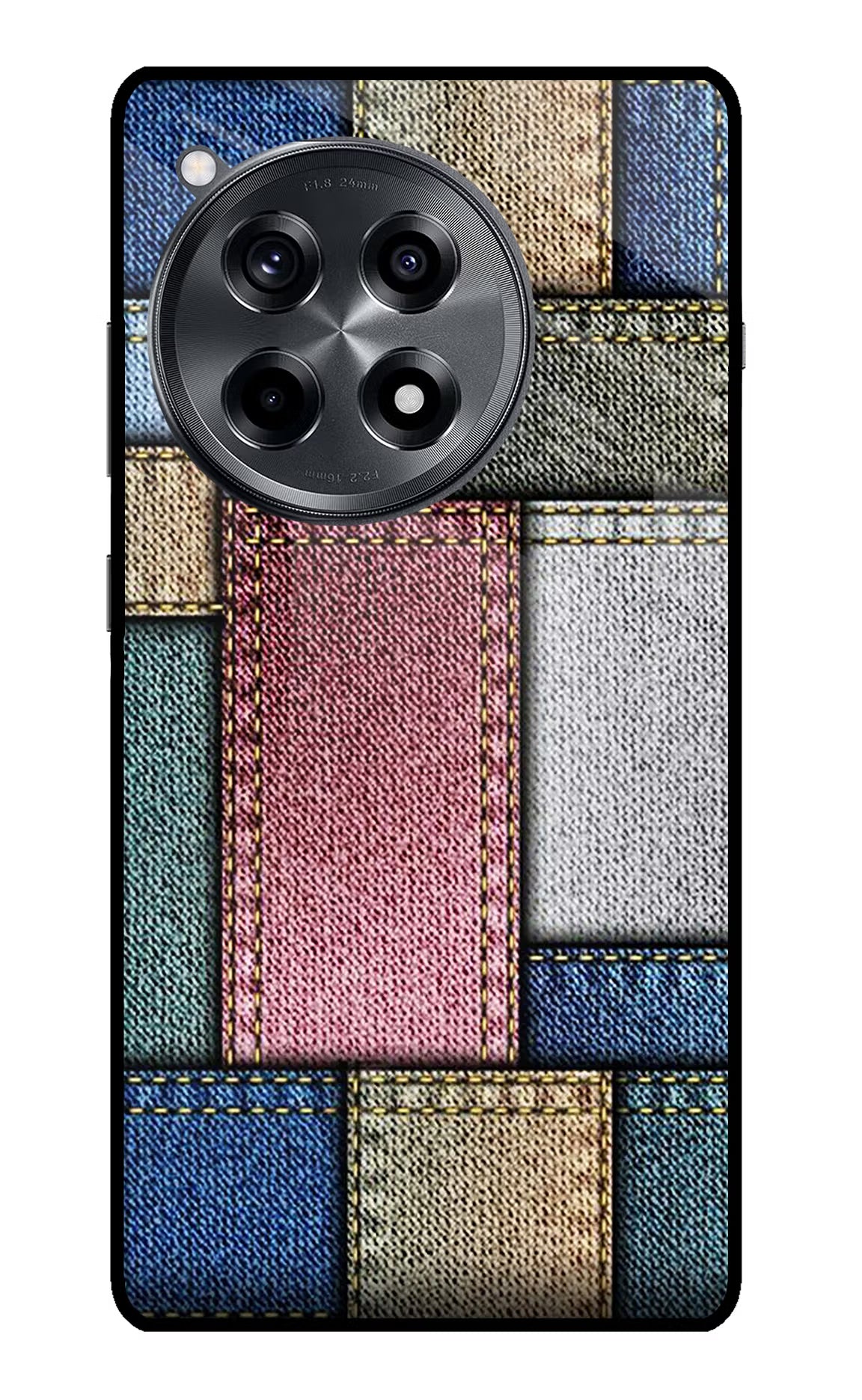 Multicolor Jeans OnePlus 12R Glass Case Back Cover by Casekaro