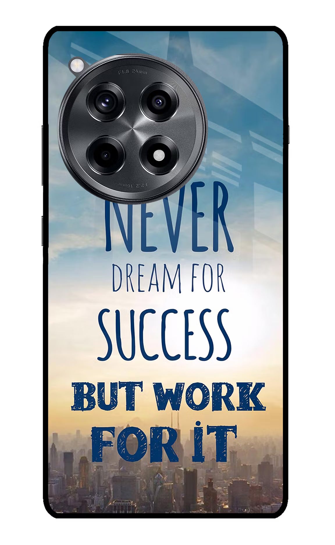 Never Dream For Success But Work For It OnePlus 12R Glass Case Back Cover by Casekaro