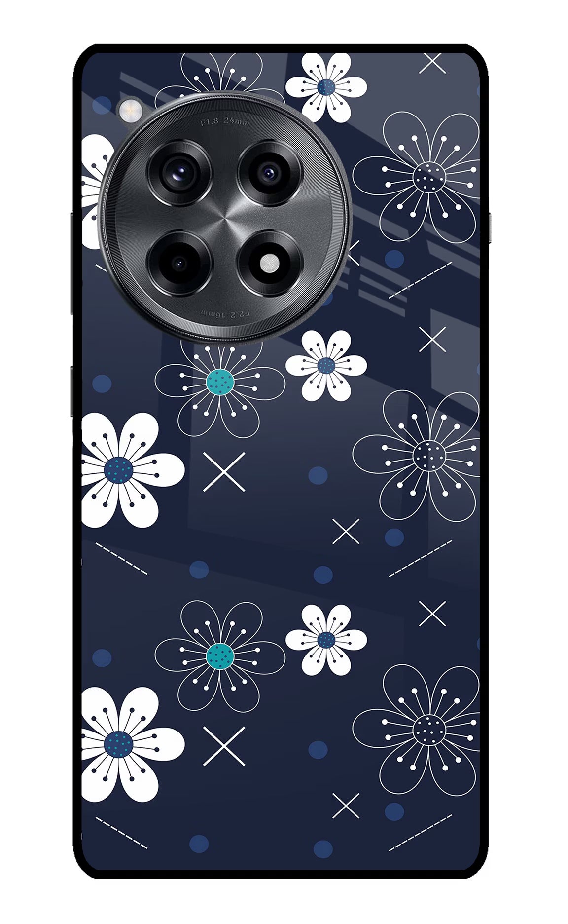 Flowers OnePlus 12R Glass Case Back Cover by Casekaro