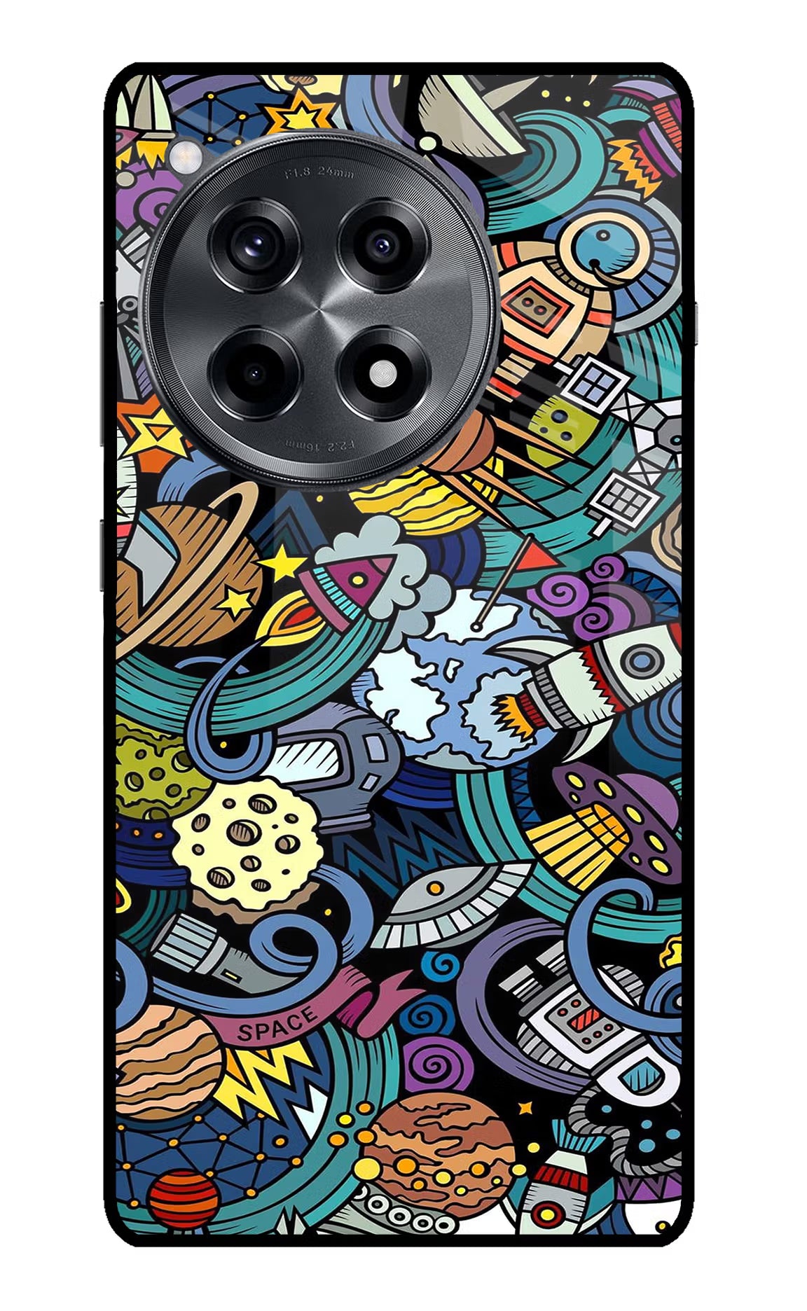 Space Abstract OnePlus 12R Glass Case Back Cover by Casekaro