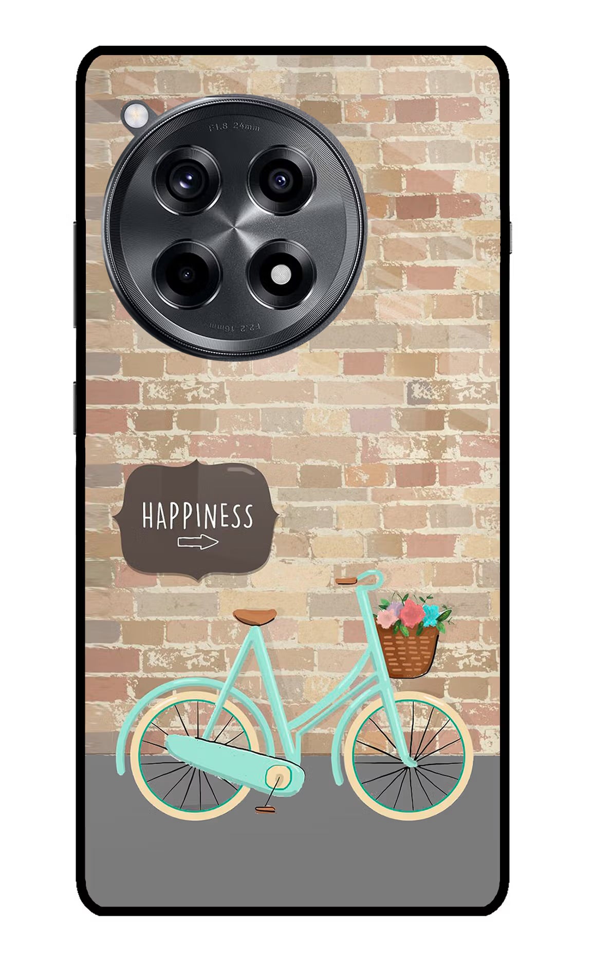 Happiness Artwork OnePlus 12R Glass Case Back Cover by Casekaro