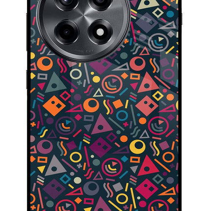 Geometric Abstract OnePlus 12R Glass Case Back Cover by Casekaro