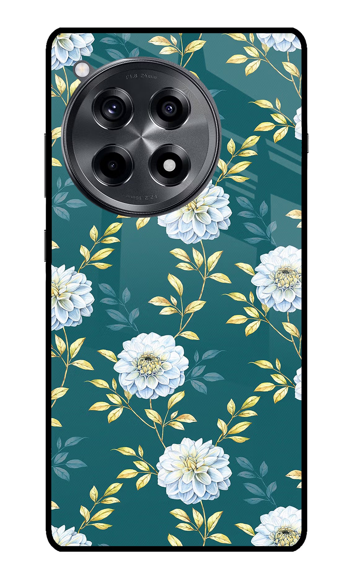 Flowers OnePlus 12R Glass Case Back Cover by Casekaro