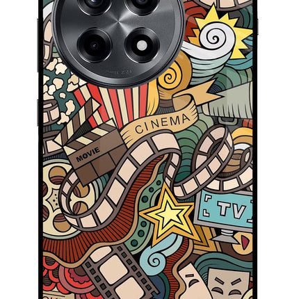 Cinema Abstract OnePlus 12R Glass Case Back Cover by Casekaro
