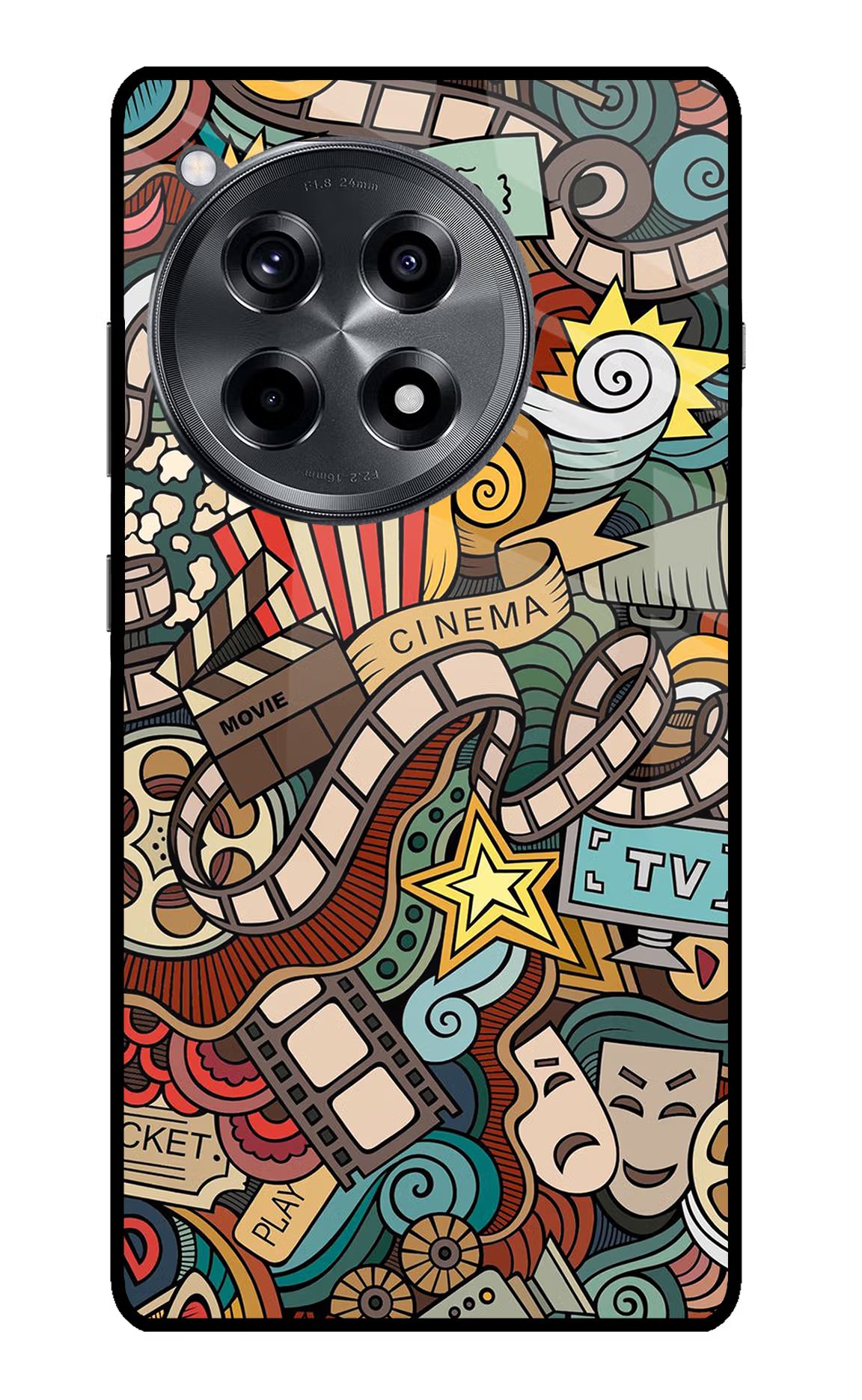 Cinema Abstract OnePlus 12R Glass Case Back Cover by Casekaro