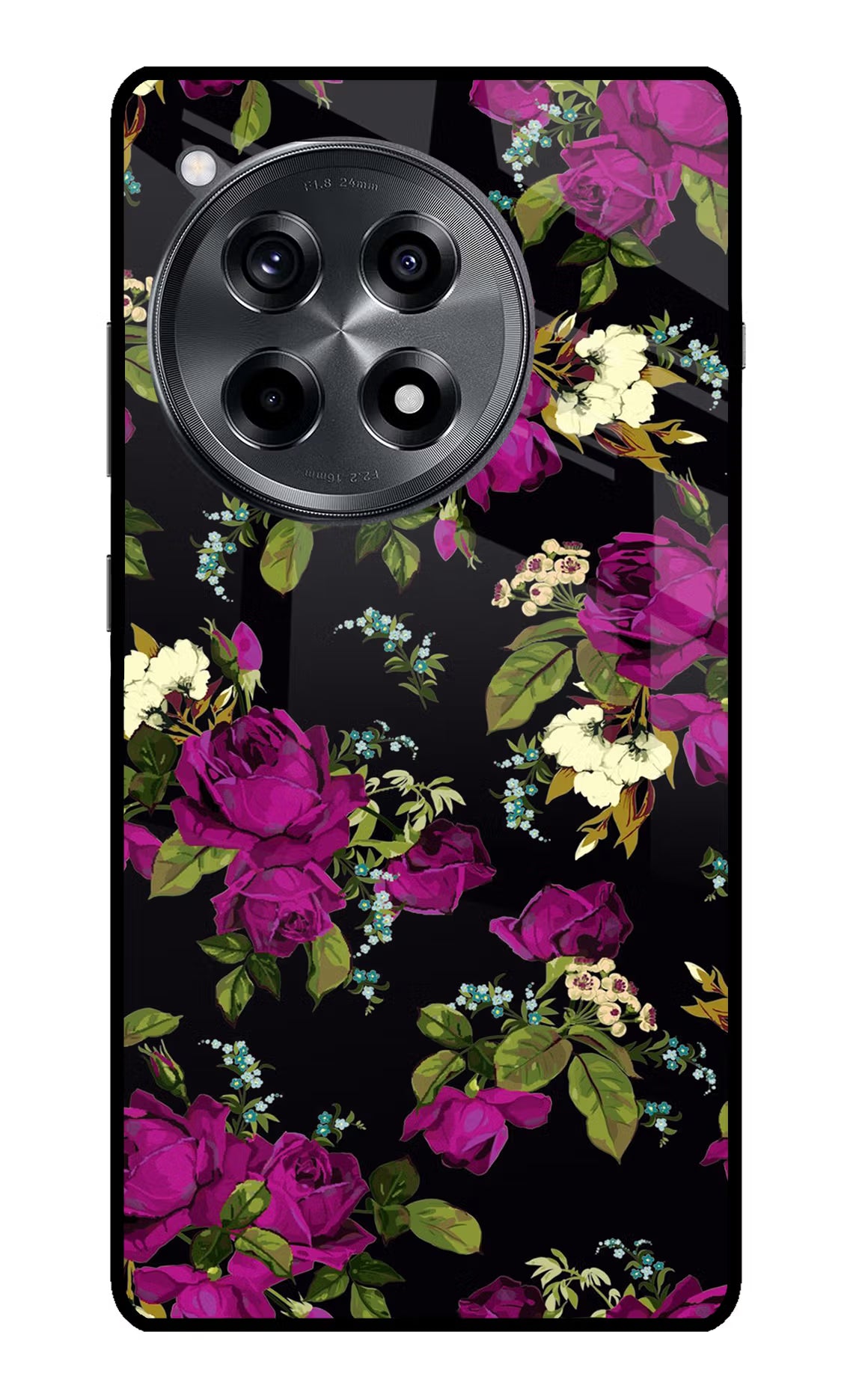 Flowers OnePlus 12R Glass Case Back Cover by Casekaro