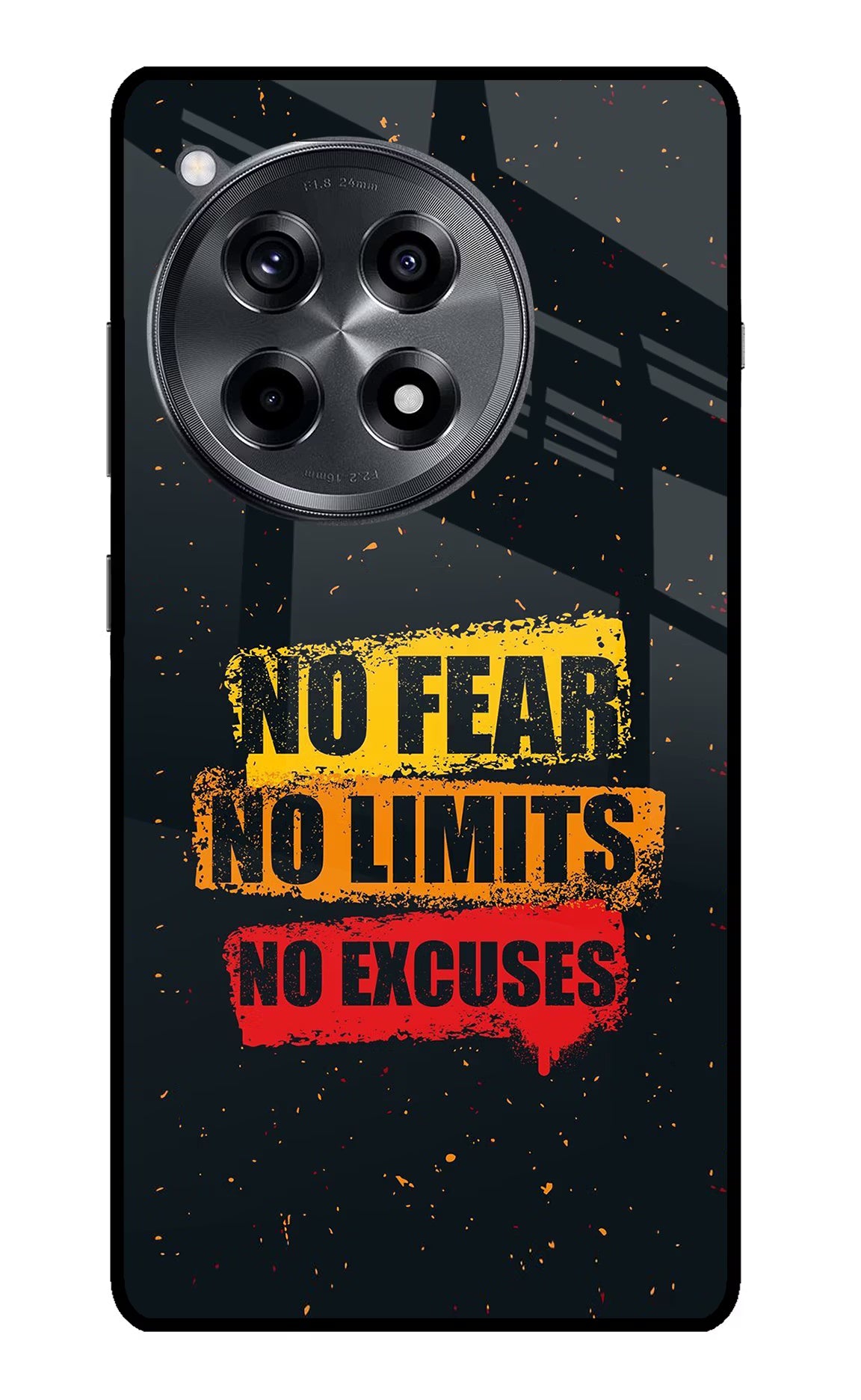 No Fear No Limits No Excuse OnePlus 12R Glass Case Back Cover by Casekaro