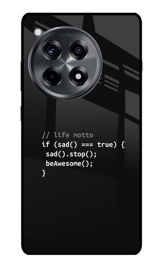 Life Motto Code OnePlus 12R Glass Case