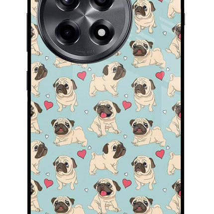 Pug Dog OnePlus 12R Glass Case Back Cover by Casekaro