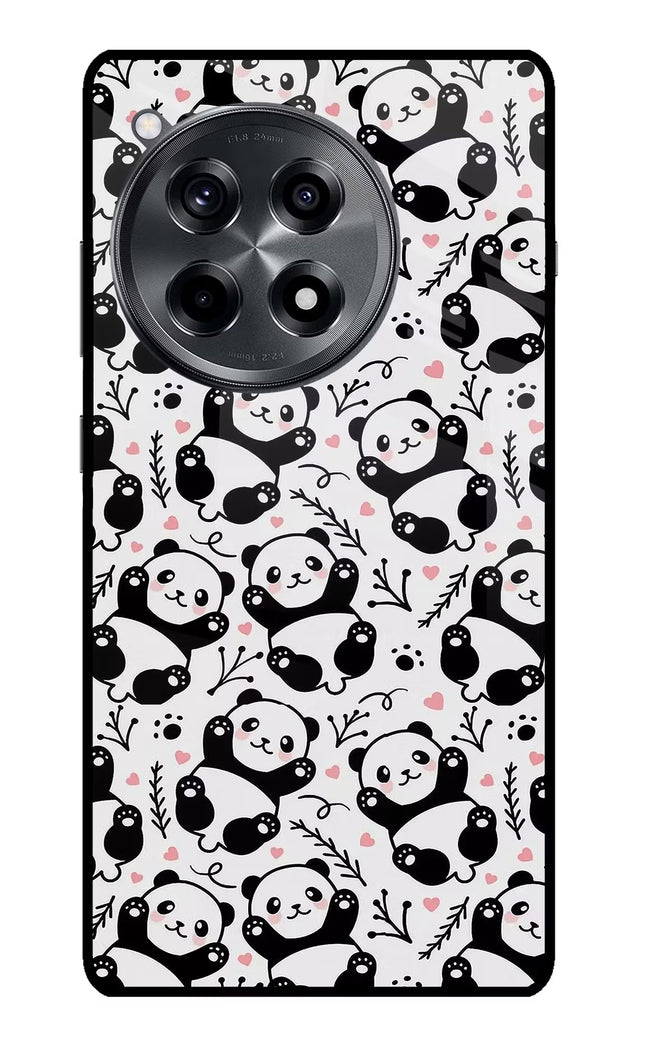 Cute Panda OnePlus 12R Glass Case