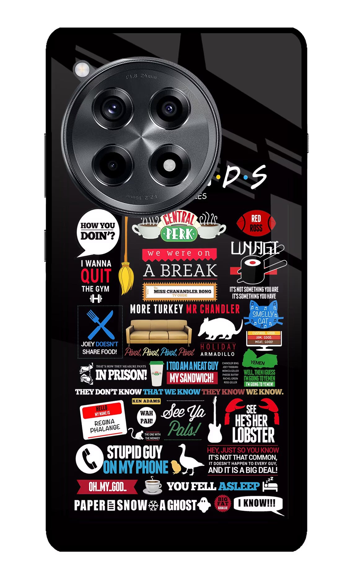 FRIENDS OnePlus 12R Glass Case Back Cover by Casekaro