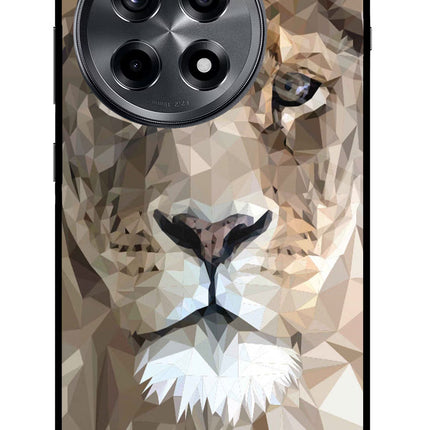 Lion Art OnePlus 12R Glass Case Back Cover by Casekaro