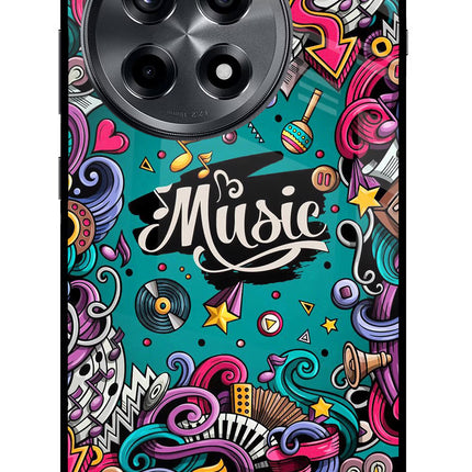 Music Graffiti OnePlus 12R Glass Case Back Cover by Casekaro