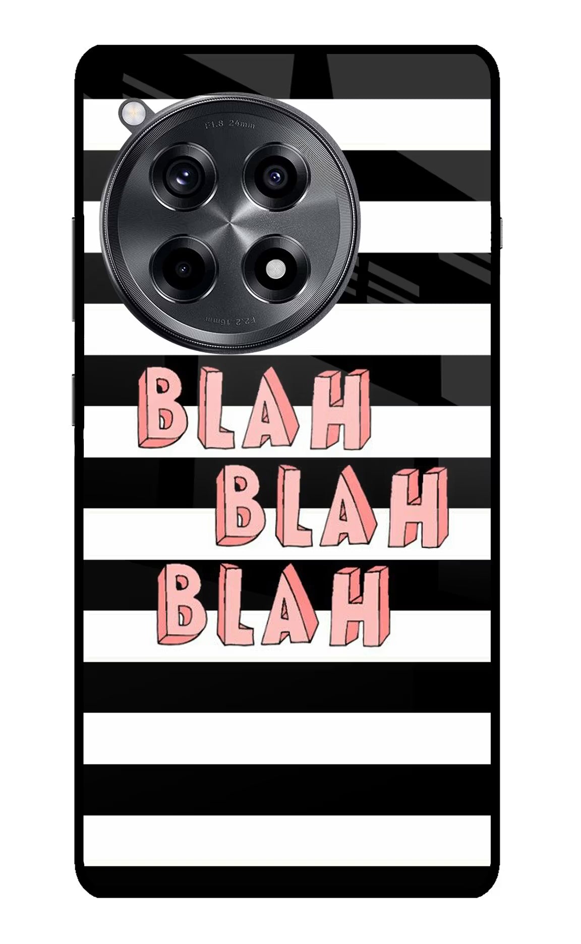 Blah Blah Blah OnePlus 12R Glass Case Back Cover by Casekaro