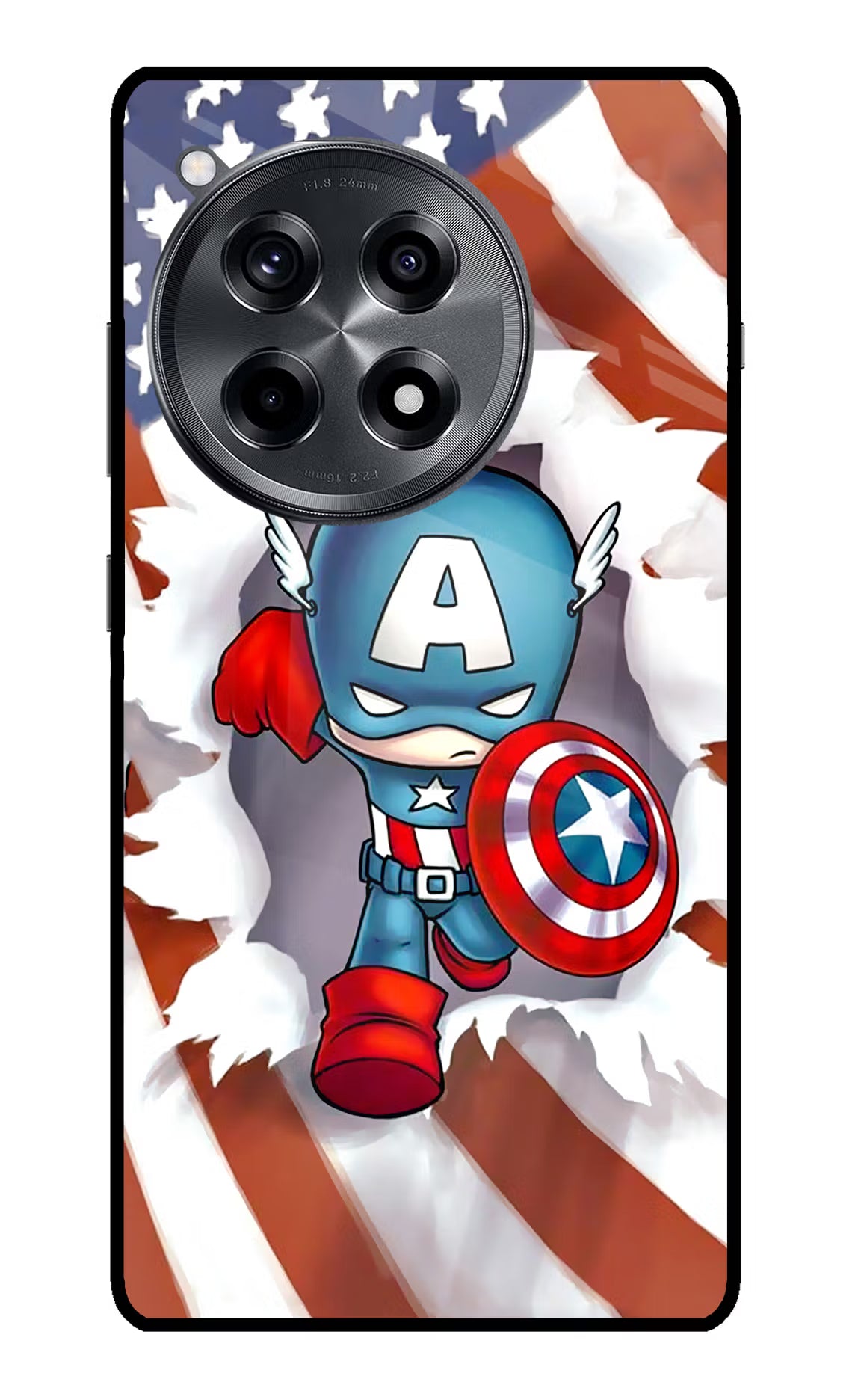 Captain America OnePlus 12R Glass Case Back Cover by Casekaro