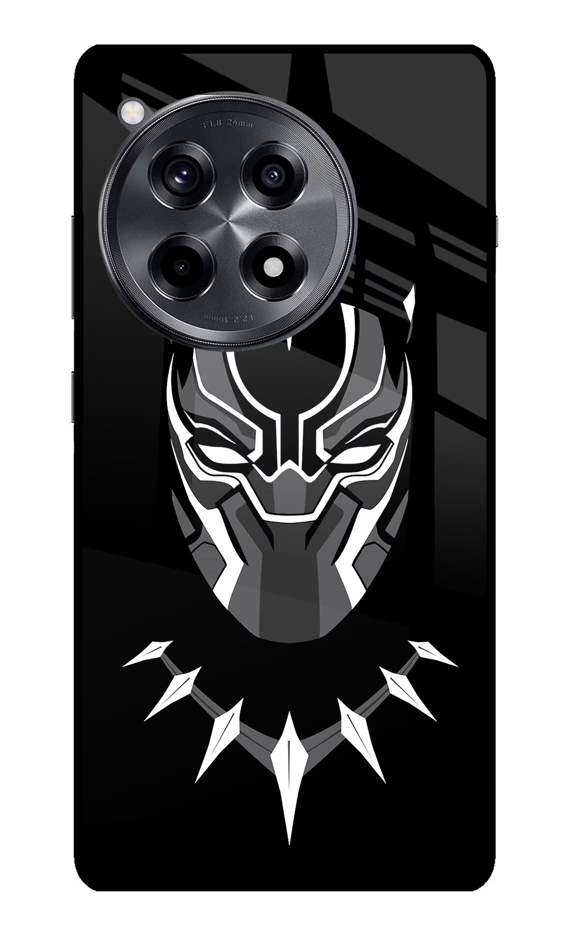 Black Panther OnePlus 12R Glass Case Back Cover by Casekaro