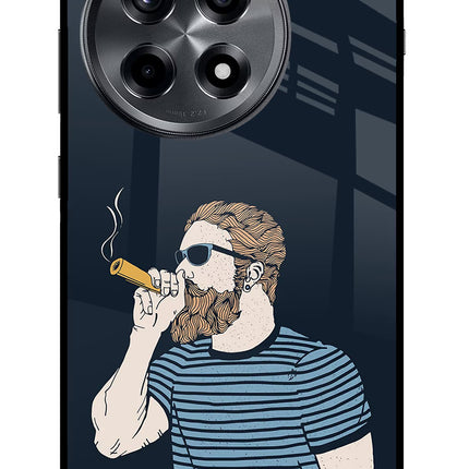 Smoking OnePlus 12R Glass Case Back Cover by Casekaro