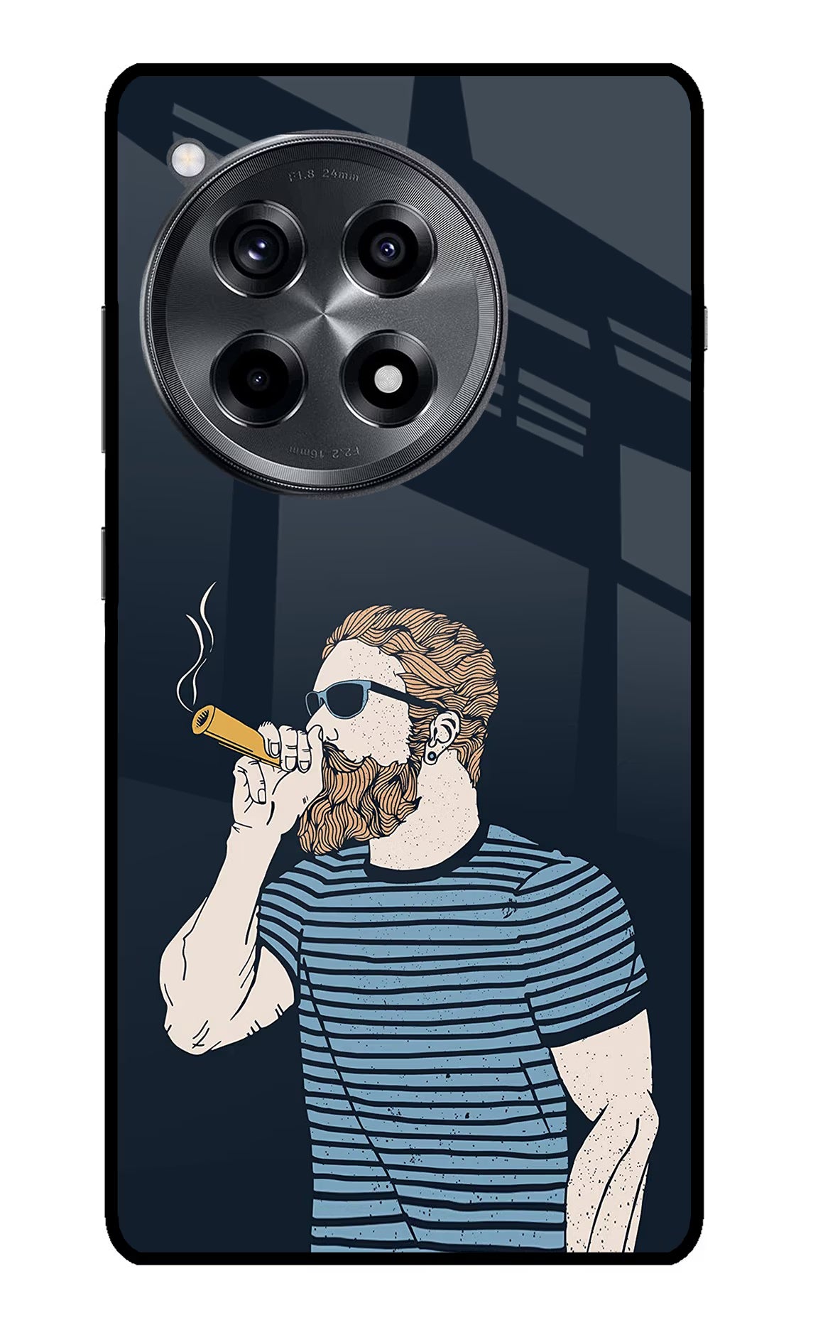Smoking OnePlus 12R Glass Case Back Cover by Casekaro