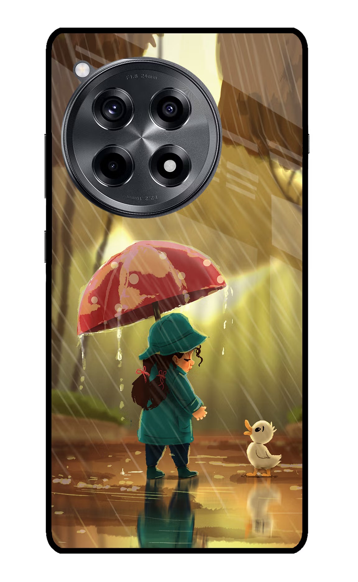 Rainy Day OnePlus 12R Glass Case Back Cover by Casekaro