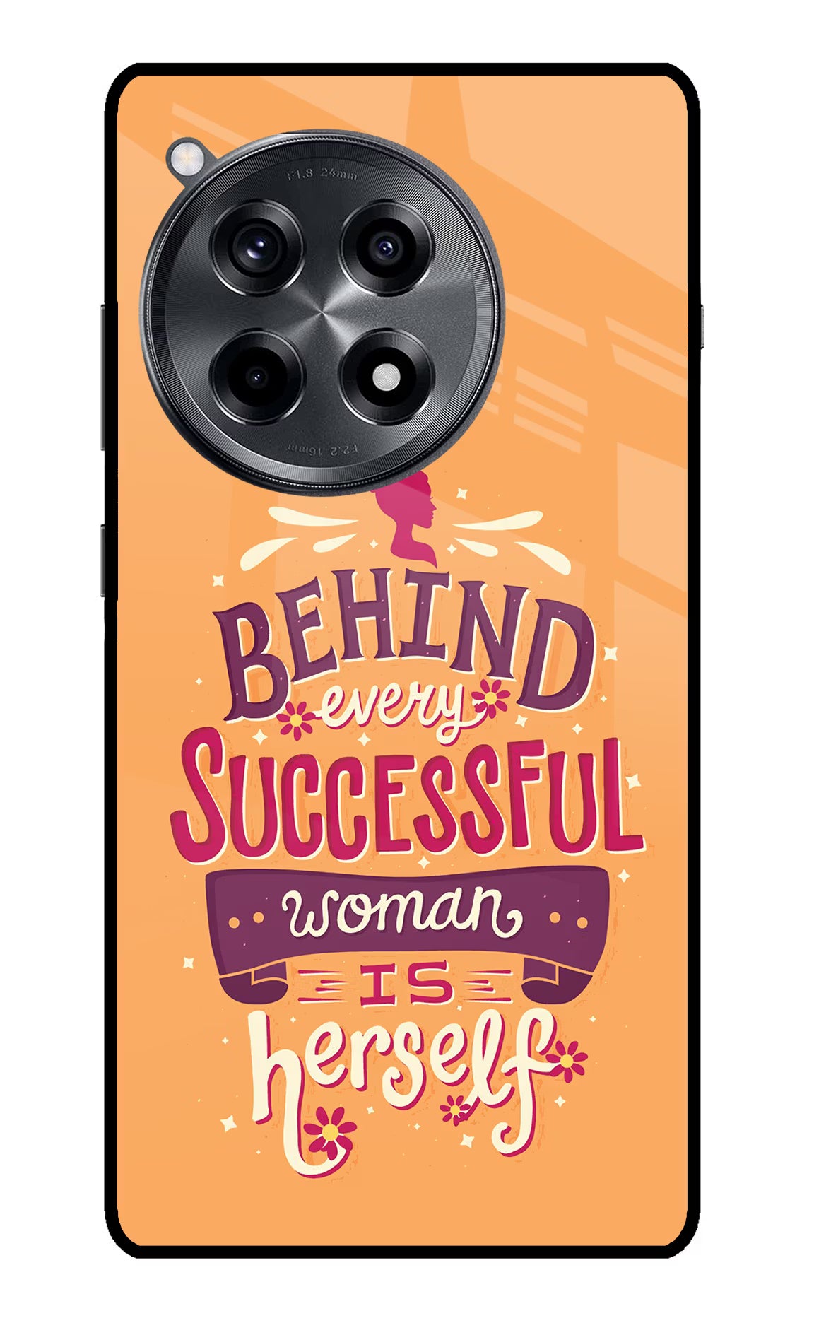 Behind Every Successful Woman There Is Herself OnePlus 12R Glass Case Back Cover by Casekaro