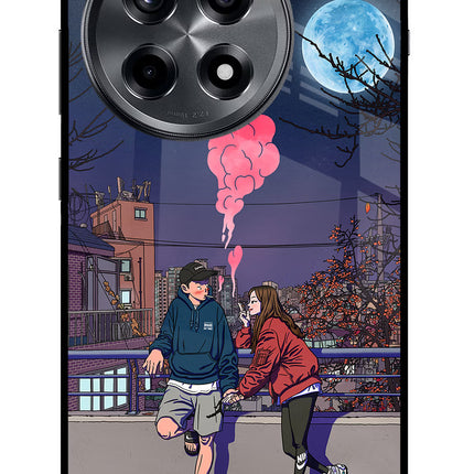 Chilling Couple OnePlus 12R Glass Case Back Cover by Casekaro