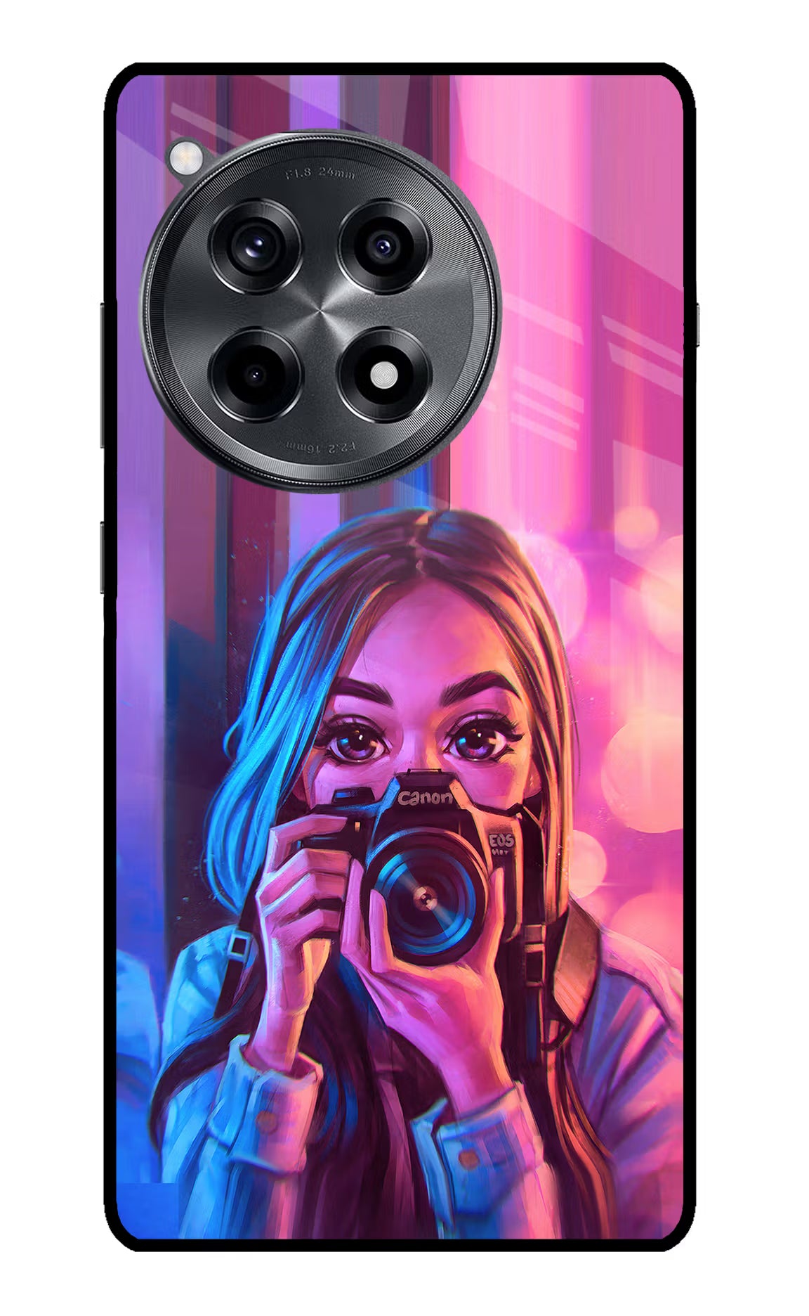 Girl Photographer OnePlus 12R Glass Case Back Cover by Casekaro