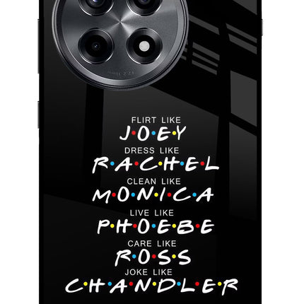 FRIENDS Character OnePlus 12R Glass Case Back Cover by Casekaro