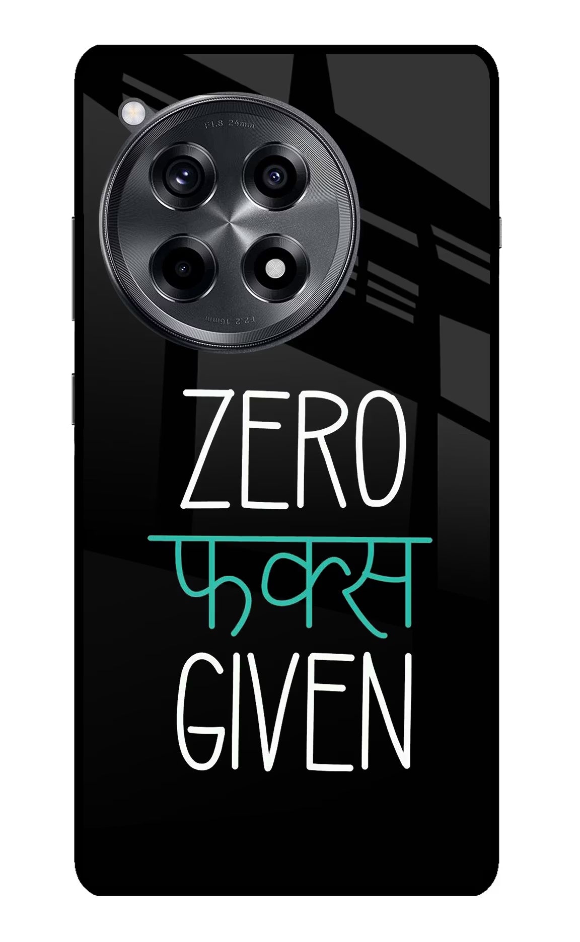 Zero Fucks Given OnePlus 12R Glass Case Back Cover by Casekaro