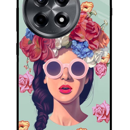 Pretty Girl OnePlus 12R Glass Case Back Cover by Casekaro