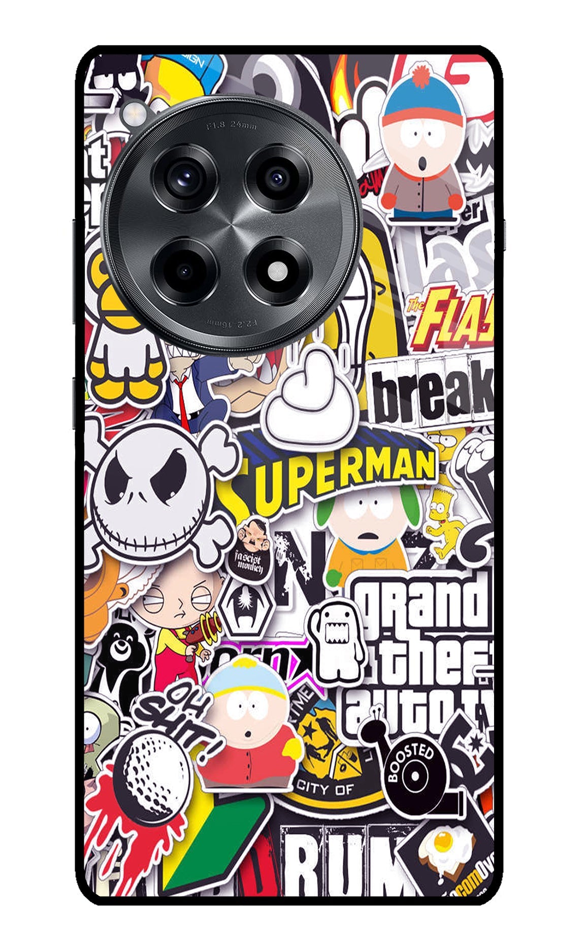 Sticker Bomb OnePlus 12R Glass Case