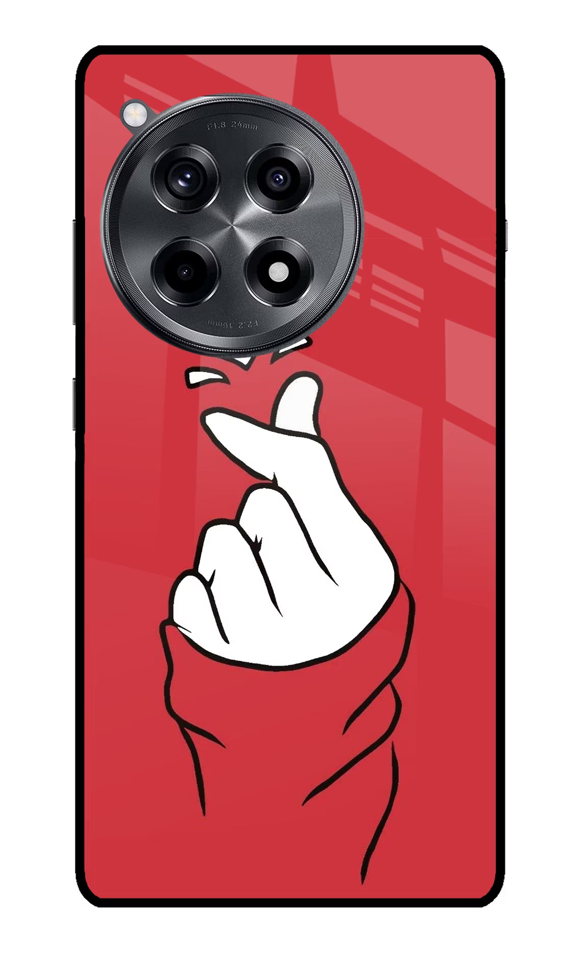 Korean Love Sign OnePlus 12R Glass Case Back Cover by Casekaro