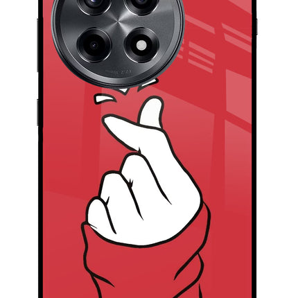 Korean Love Sign OnePlus 12R Glass Case Back Cover by Casekaro