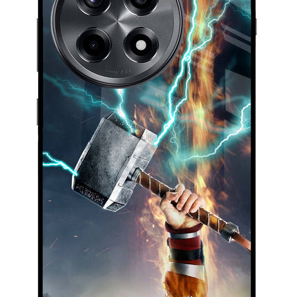 Thor Hammer Mjolnir OnePlus 12R Glass Case Back Cover by Casekaro