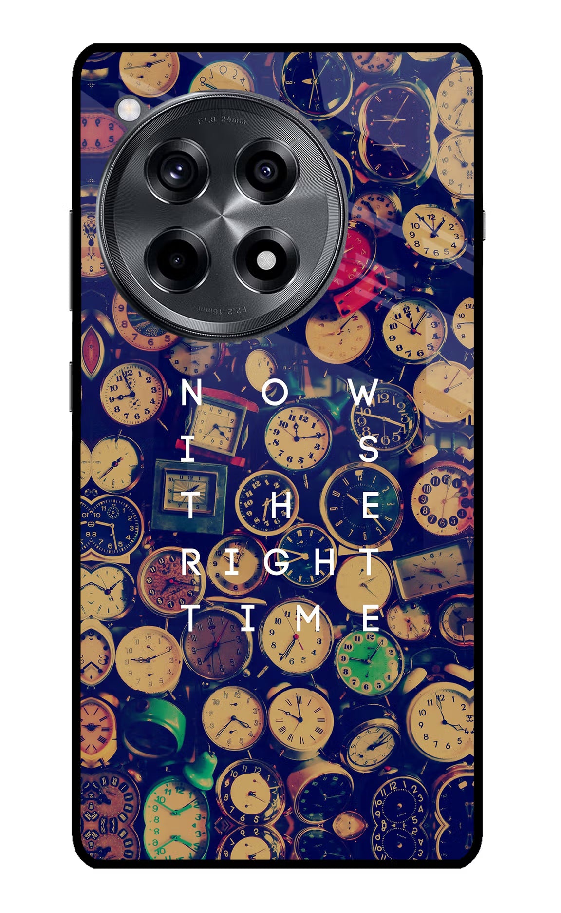 Now is the Right Time Quote OnePlus 12R Glass Case Back Cover by Casekaro