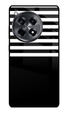 Black and White Print OnePlus 12R Glass Case