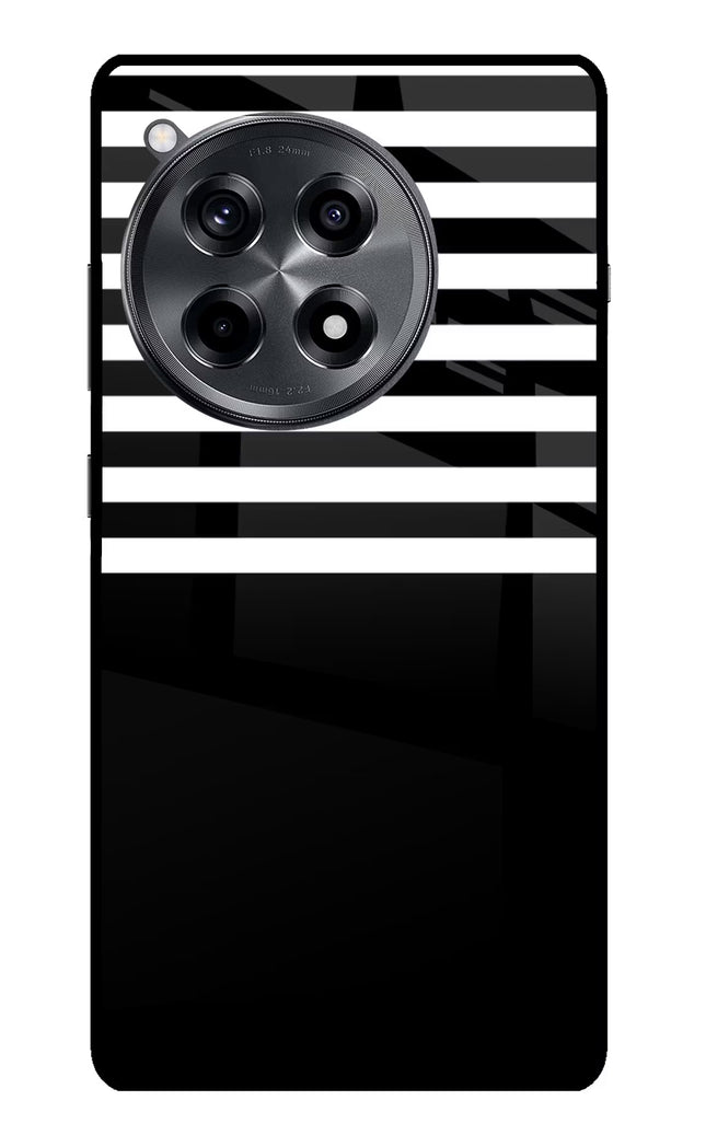 Black and White Print OnePlus 12R Glass Case
