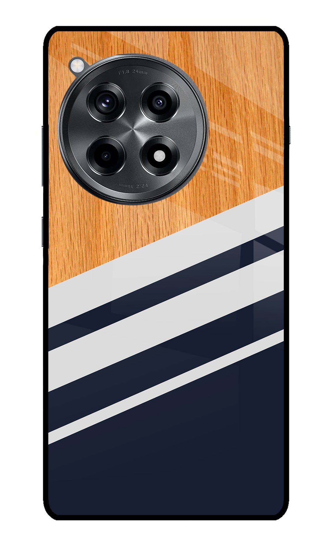 Blue and white wooden OnePlus 12R Back Cover