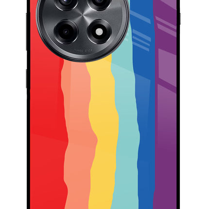 Rainbow OnePlus 12R Glass Case Back Cover by Casekaro