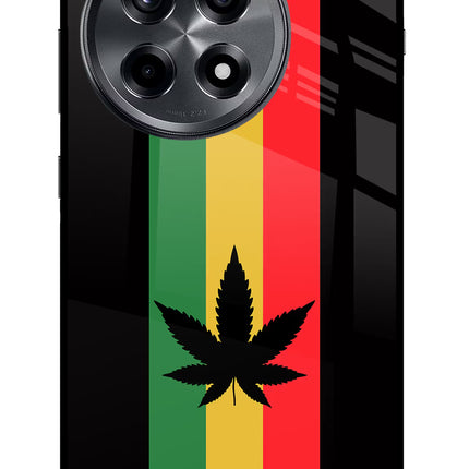 Weed Flag OnePlus 12R Glass Case Back Cover by Casekaro