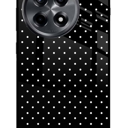 White Dots OnePlus 12R Glass Case Back Cover by Casekaro