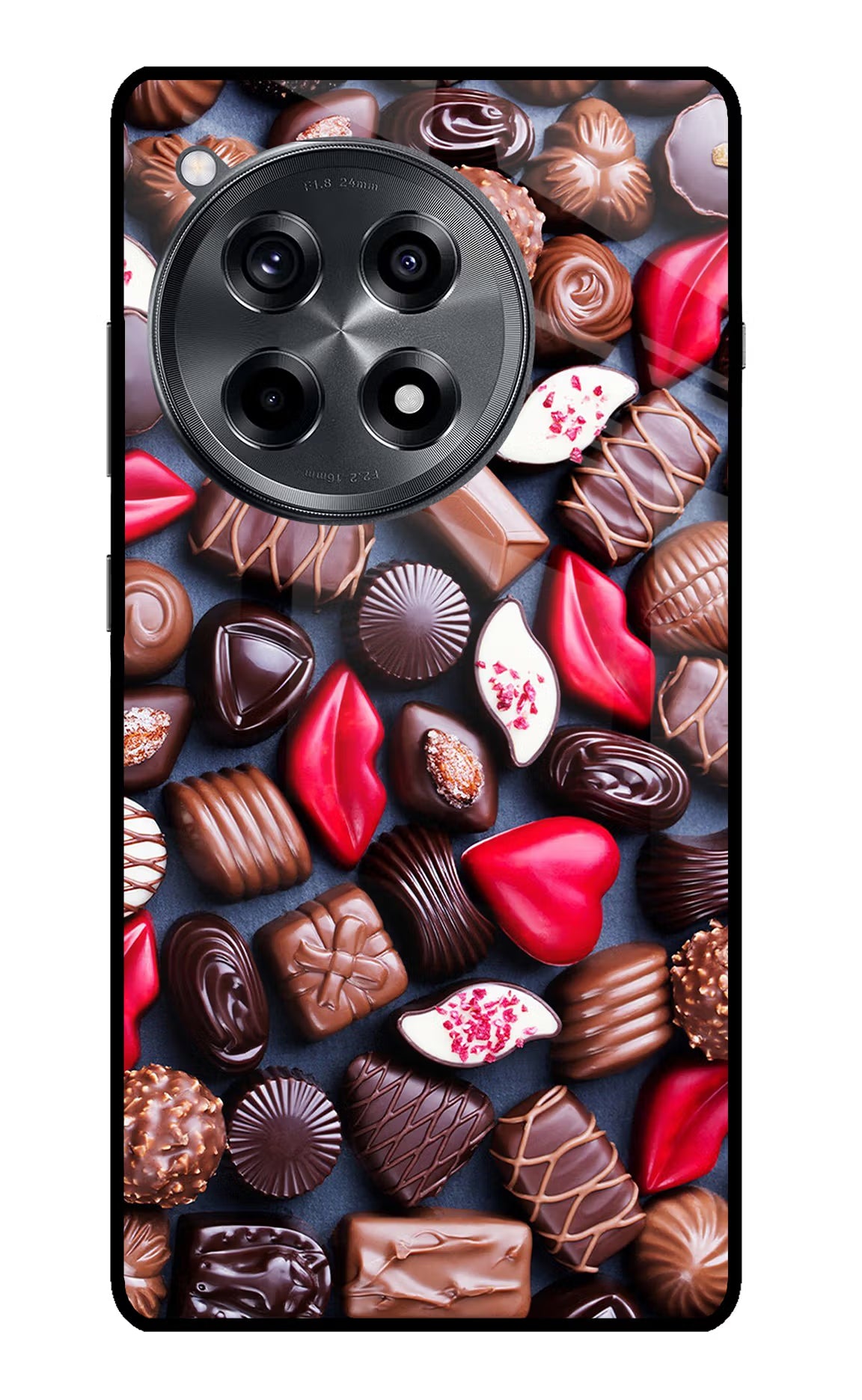 Chocolates OnePlus 12R Glass Case Back Cover by Casekaro
