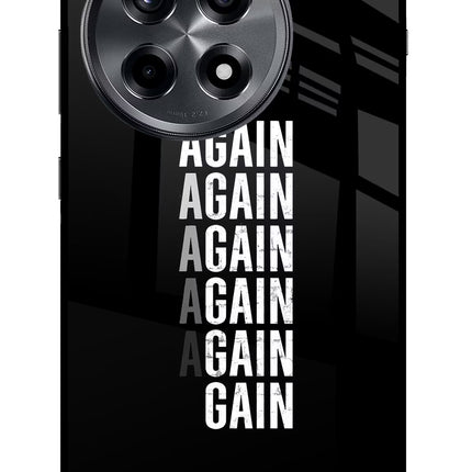 Again Again Gain OnePlus 12R Glass Case Back Cover by Casekaro