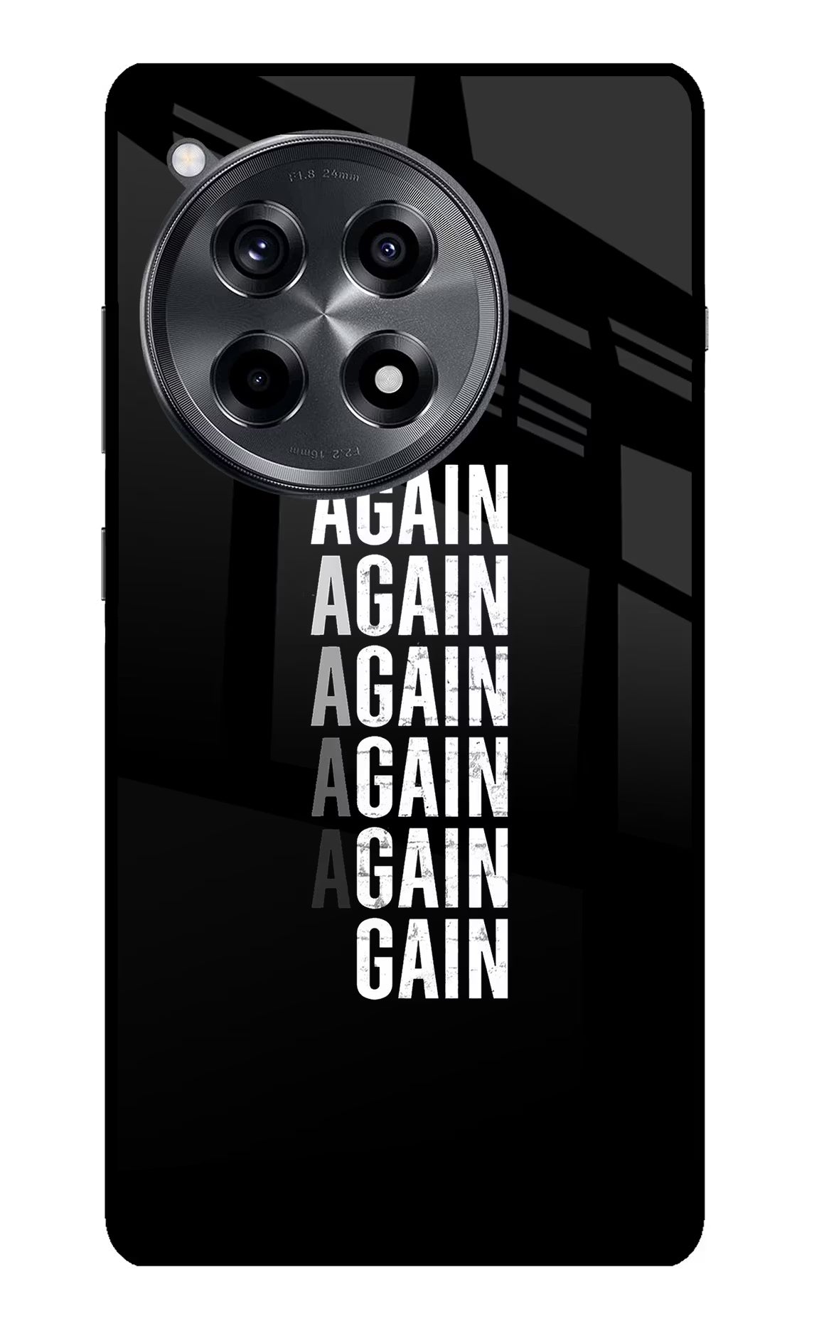 Again Again Gain OnePlus 12R Glass Case Back Cover by Casekaro