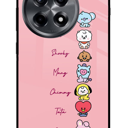BTS names OnePlus 12R Glass Case Back Cover by Casekaro