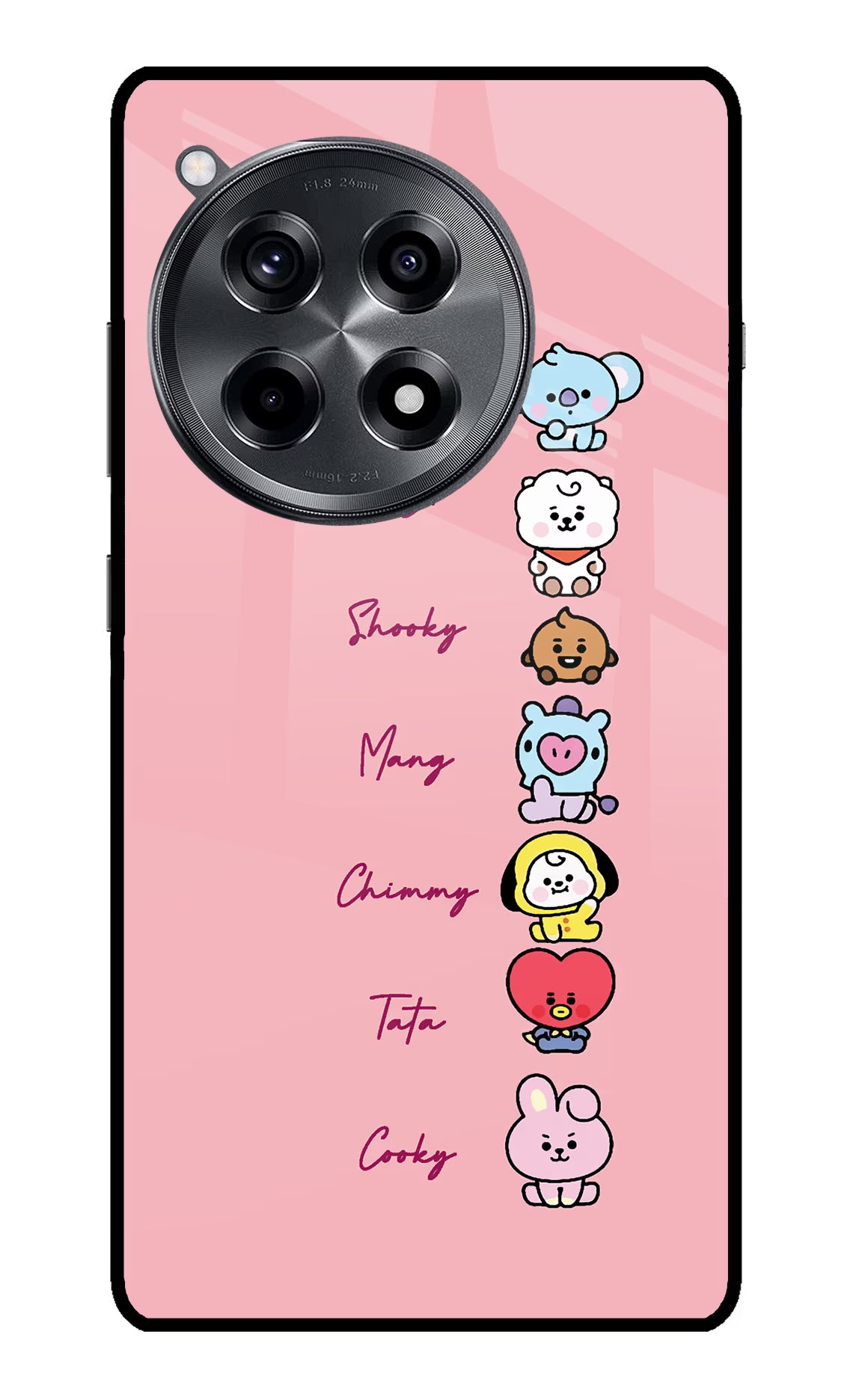 BTS names OnePlus 12R Glass Case Back Cover by Casekaro