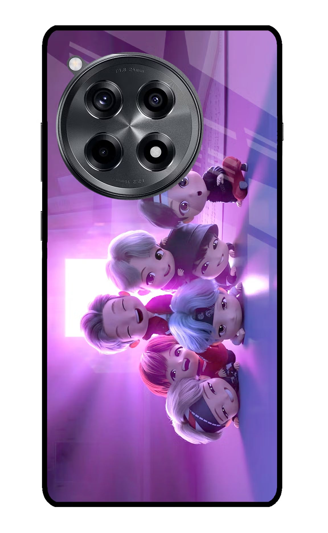 BTS Chibi OnePlus 12R Glass Case Back Cover by Casekaro