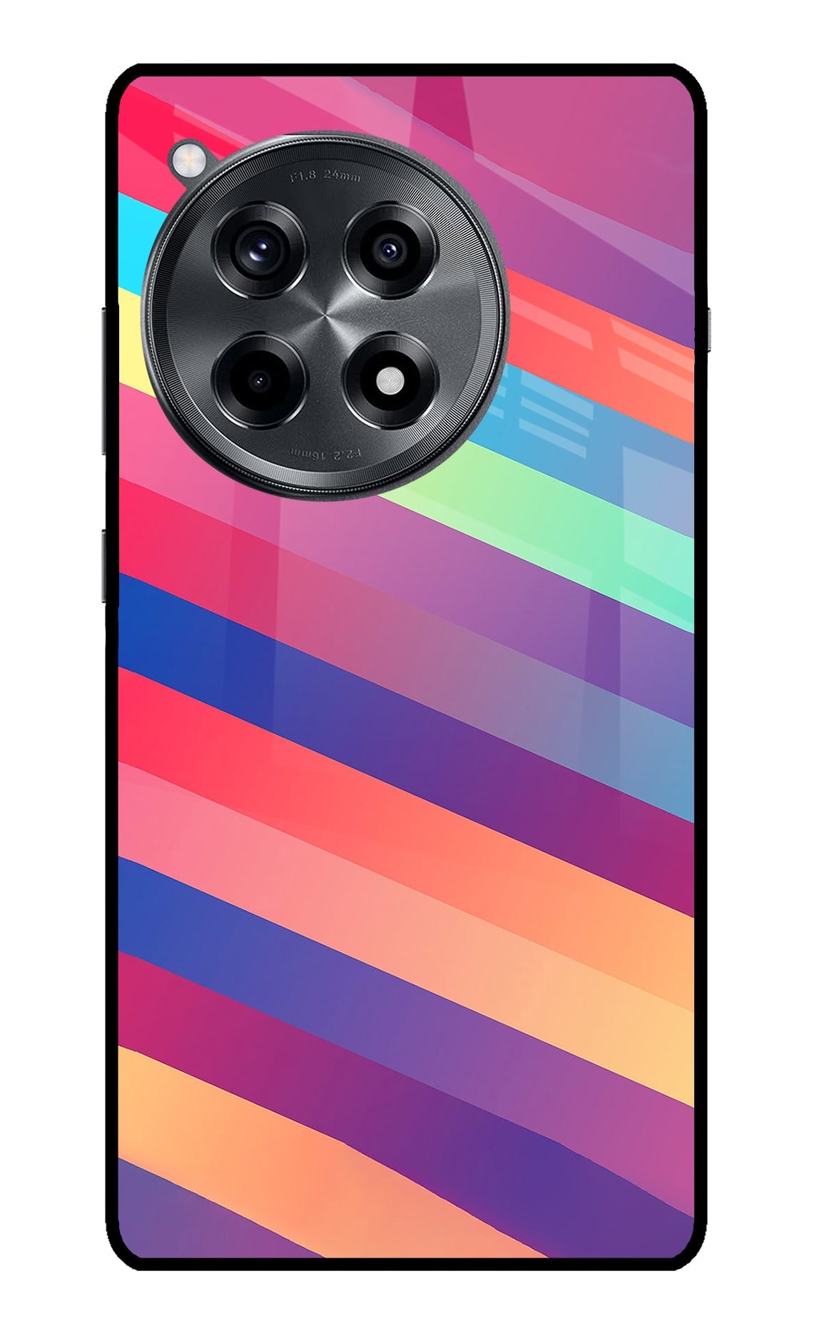 Stripes color OnePlus 12R Glass Case