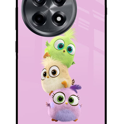 Cute Little Birds OnePlus 12R Glass Case Back Cover by Casekaro